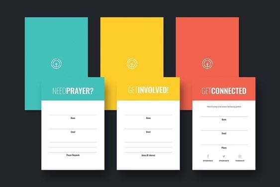 Church visitor cards: create cards for different purposes