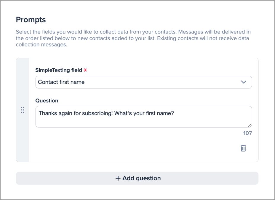 Data collection for nonprofit text message personalization