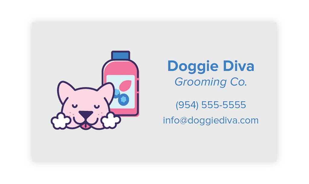 Example of a business card to attach to a text message