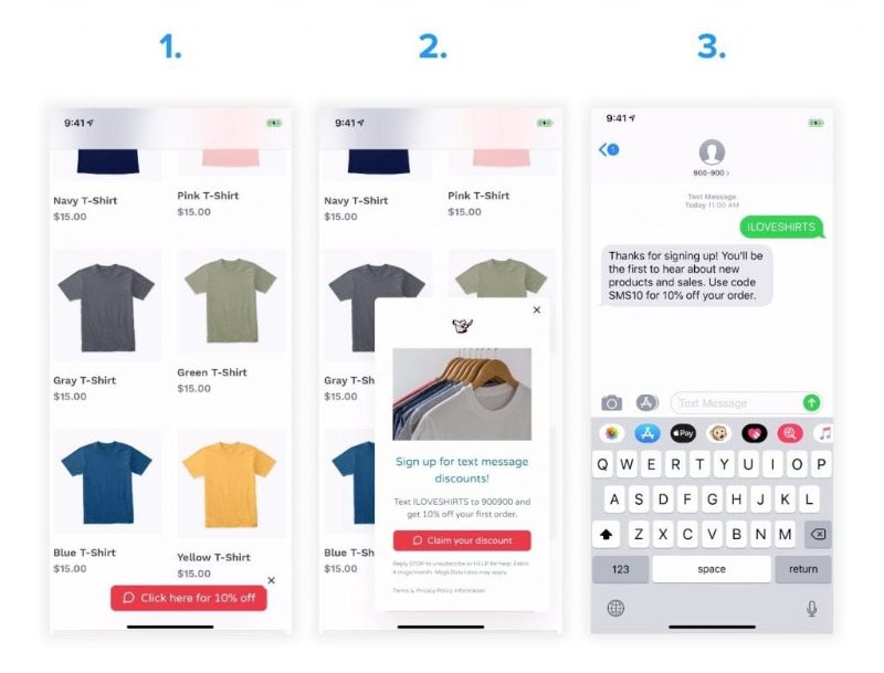 A click-to-text button example