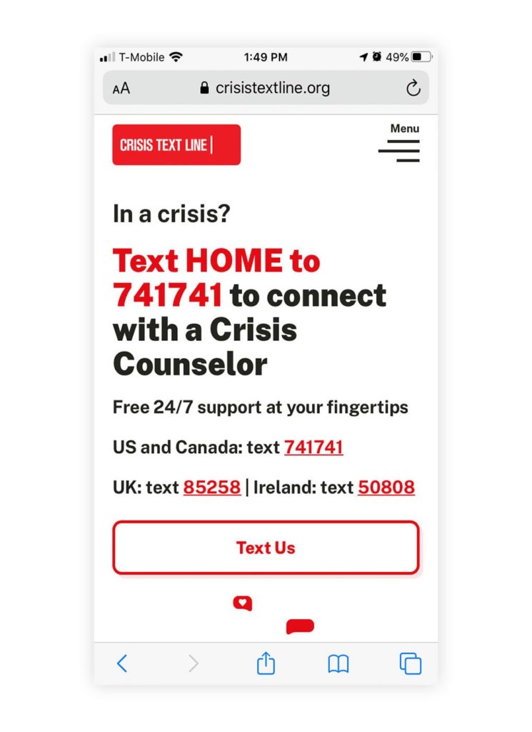 Example of a click-to-text button