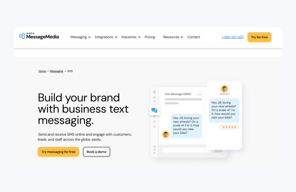 MessageMedia mass text app as one of the best mass texting app of 2024 MessageMedia: best mass text app for mid-market to enterprise