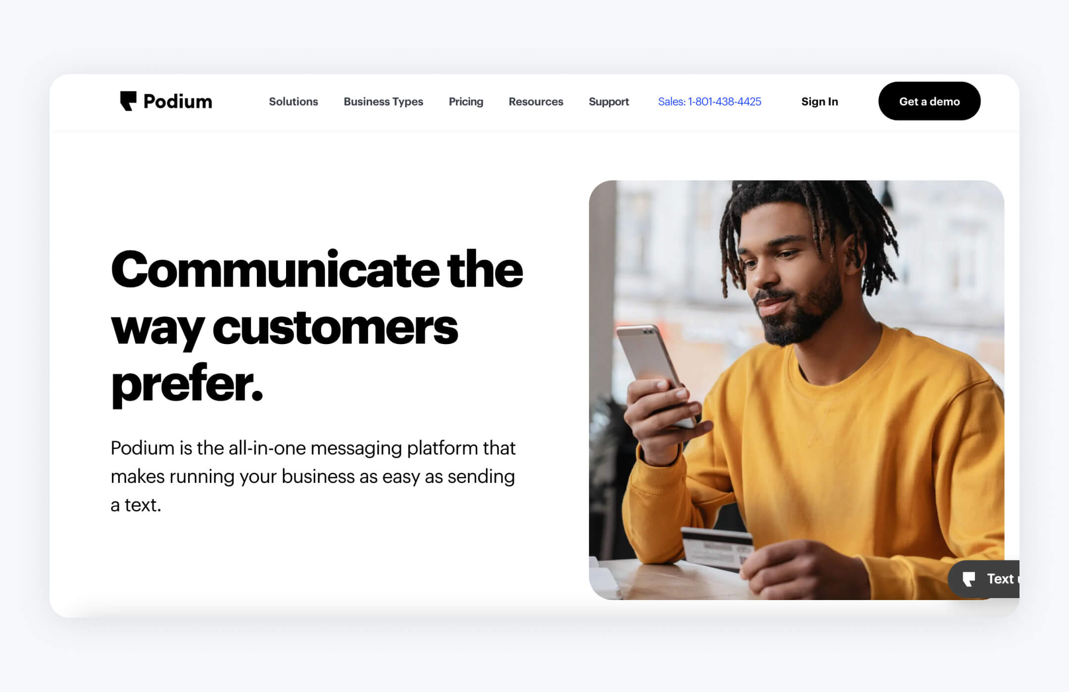 Podium: best mass text app for local business operations