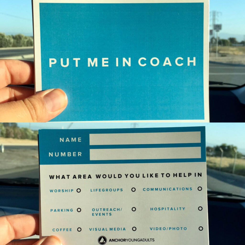 Church connection card: opt for fun