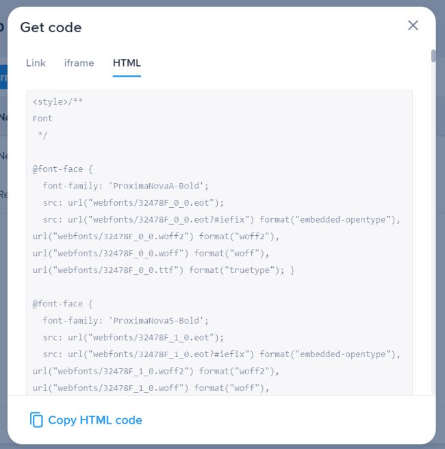 A look at the copy-and-paste code option for putting a web form on your website builder.