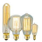 various types of incandescant light bulbs