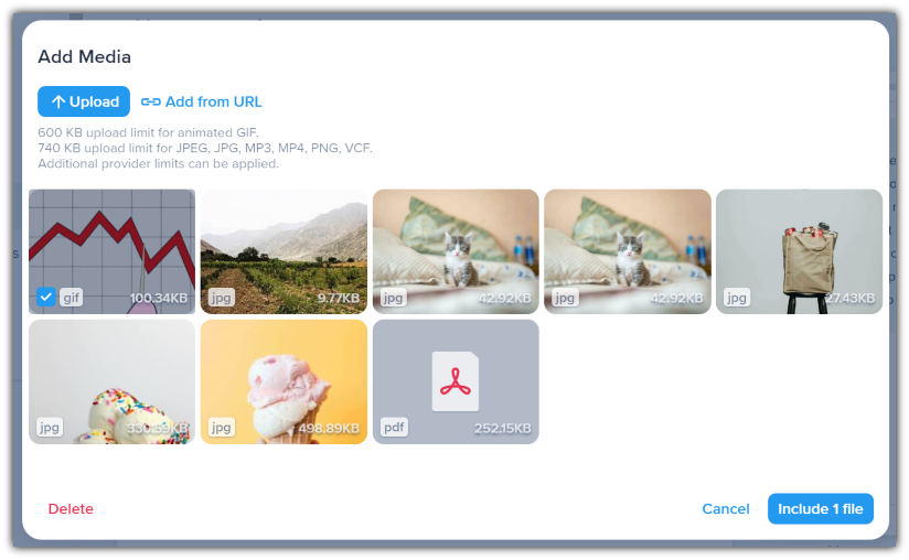 Adding a GIF to a text campaign