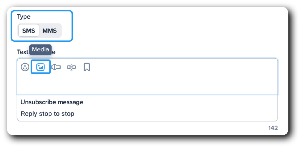Adding media to an SMS message