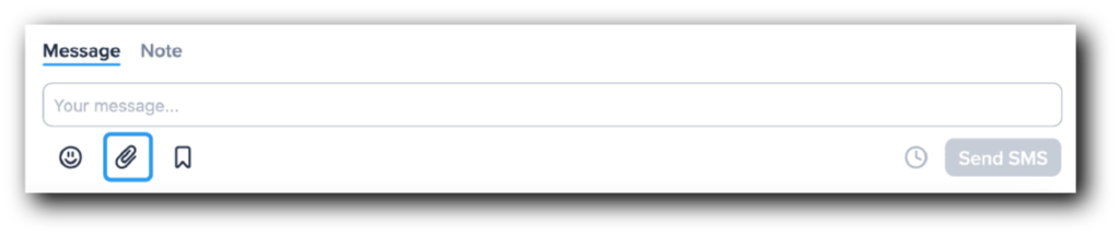 Attaching media to an SMS business texting message
