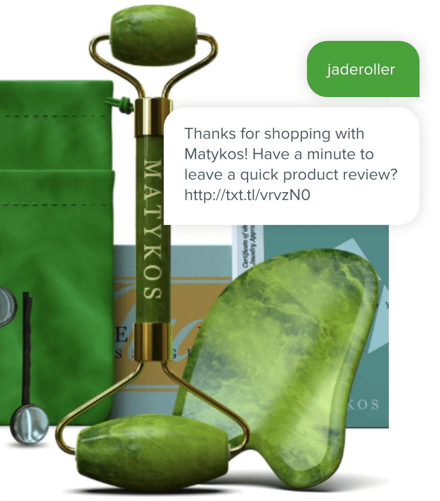 A massage roller with an overlaying text that reads,