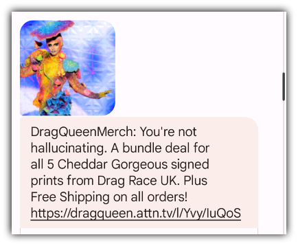 An example of texting a GIF to your customers