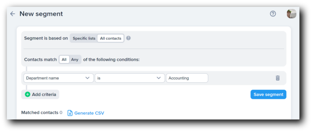 Creating an employee communication segment