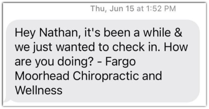 An example of an appointment scheduling SMS drip campaign