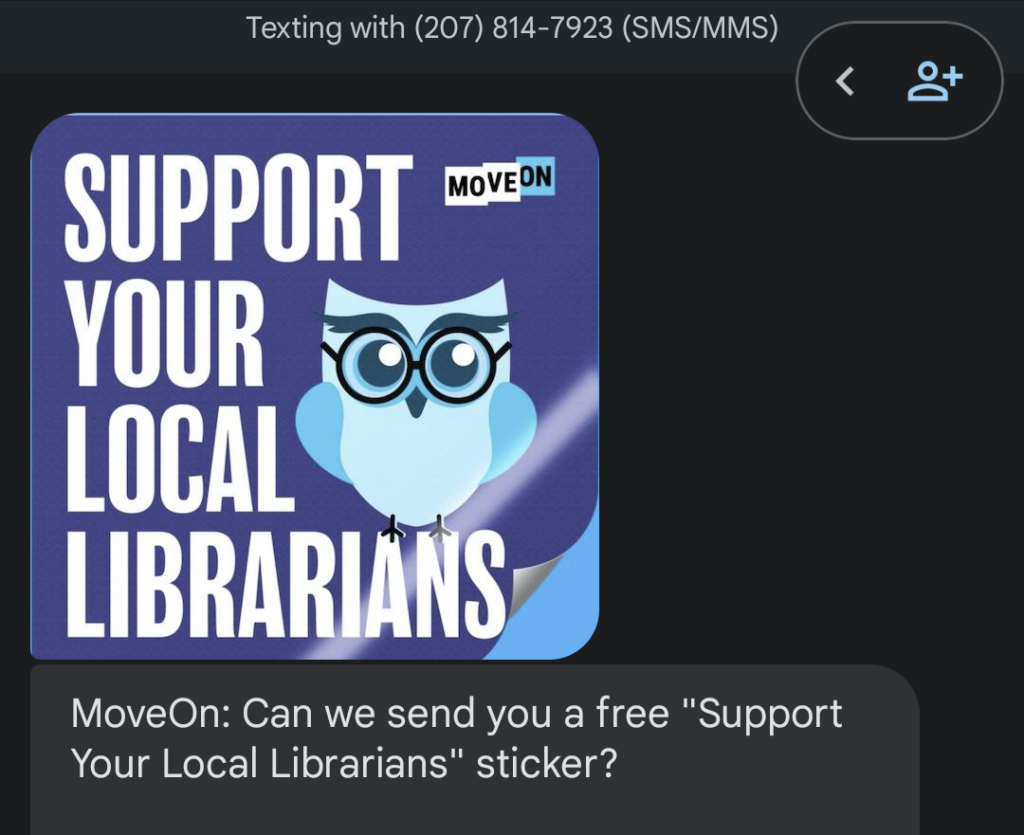 A real example of a volunteer text