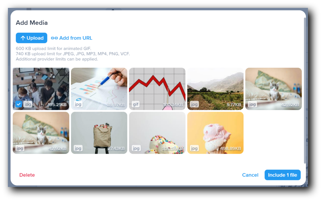 Attaching images to inbox messages