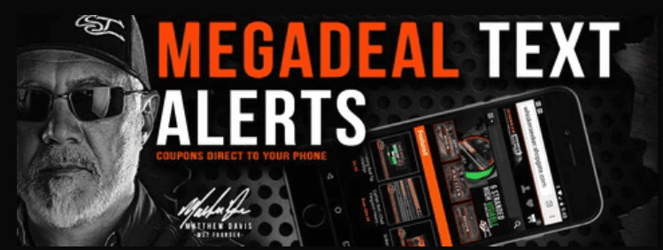 An example of how Whisker Seeker gathers SMS subscribers from a banner ad that says, "MegaDeal text alerts: Coupons direct to your phone."