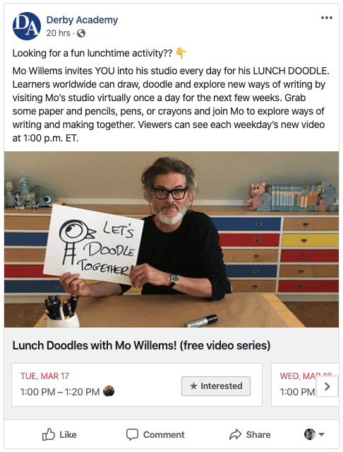 An example of a social media post with images