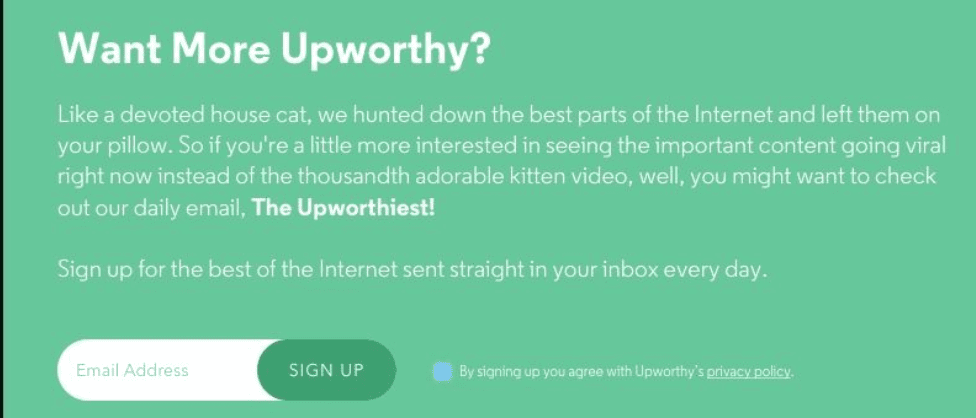 lighthearted CTA example