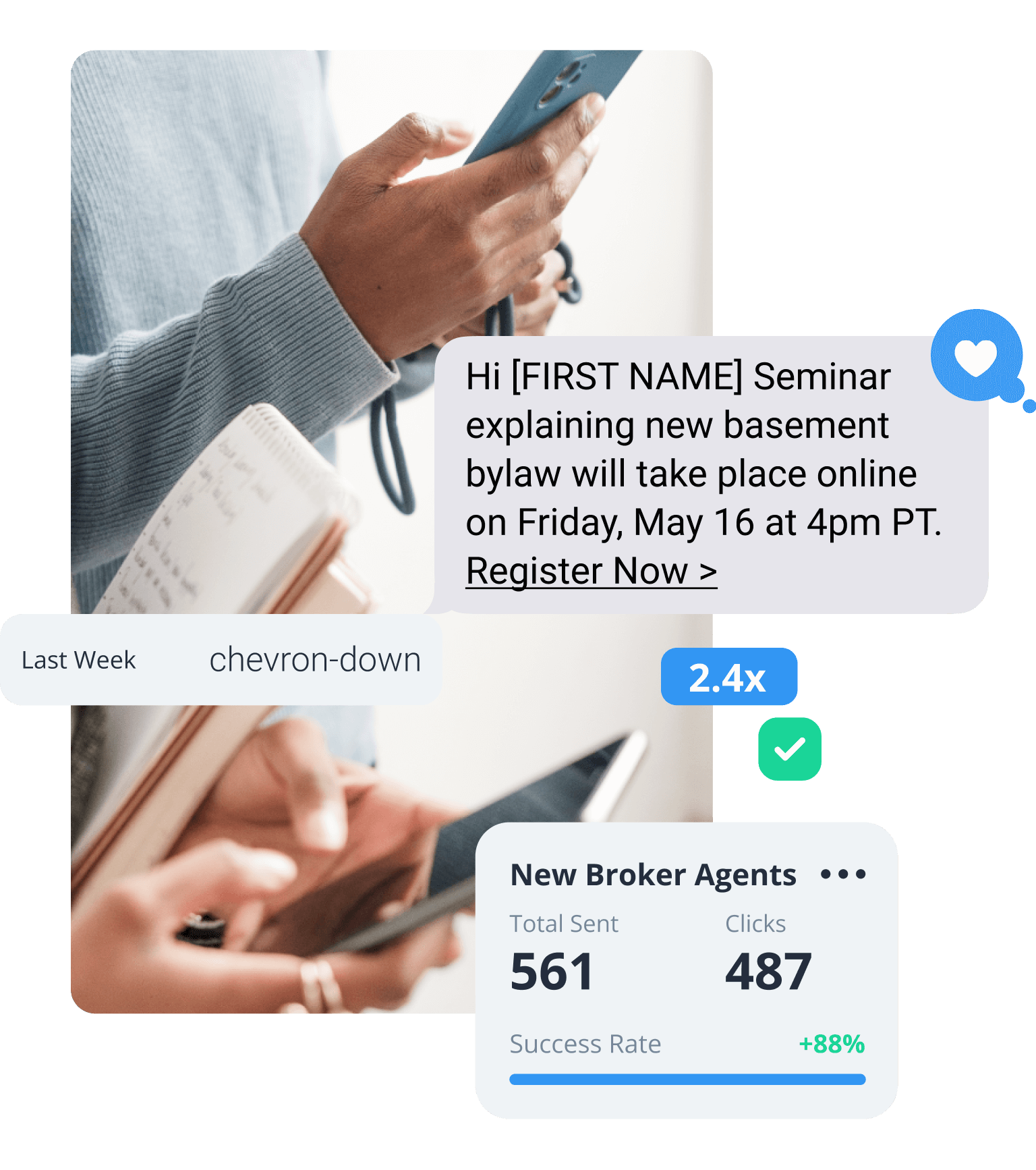 SMS event invitation for real estate agents