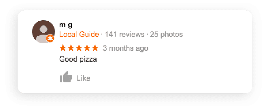 An example of a customer review that is too brief