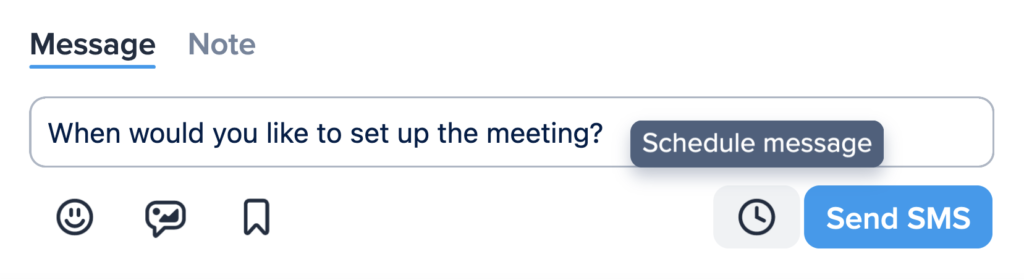 Entering a message into SimpleTexting’s schedule text feature