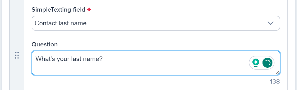 Creating a data collection prompt in SimpleTexting for a personalized SMS campaign