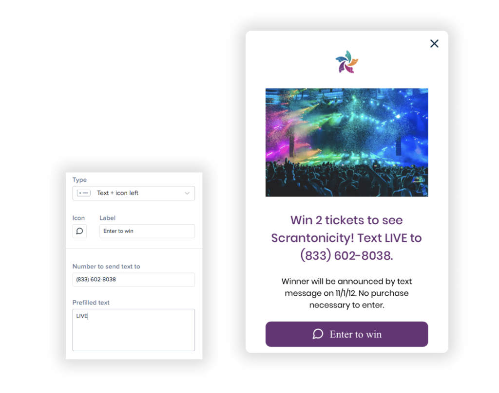 Example of a customized text widget for website