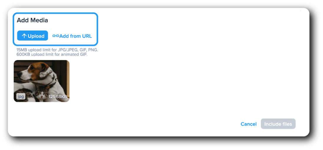 Choosing your media to upload to an MMS message