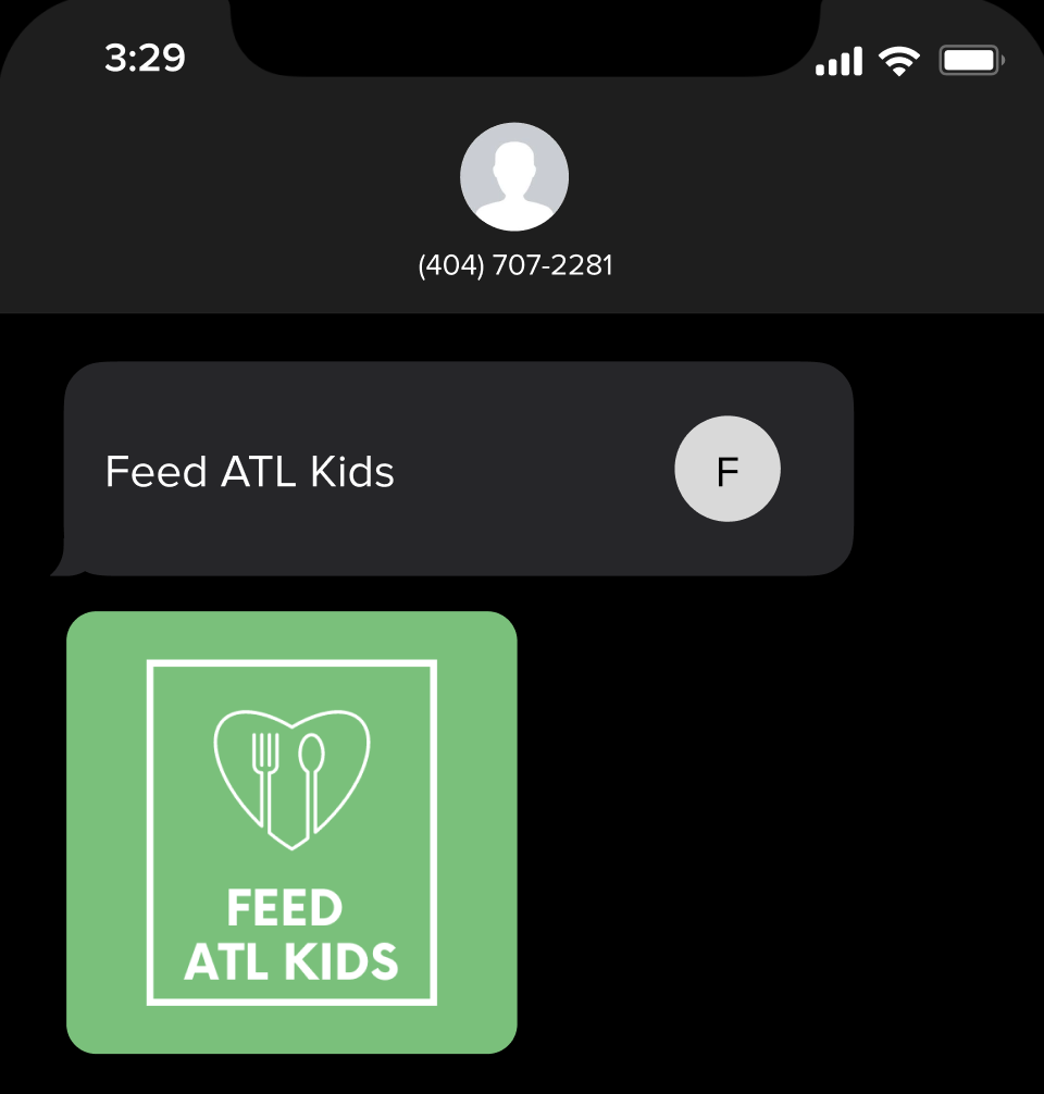 An example of a virtual business card for a nonprofit