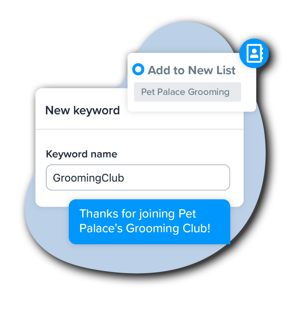 B2B SMS keyword example